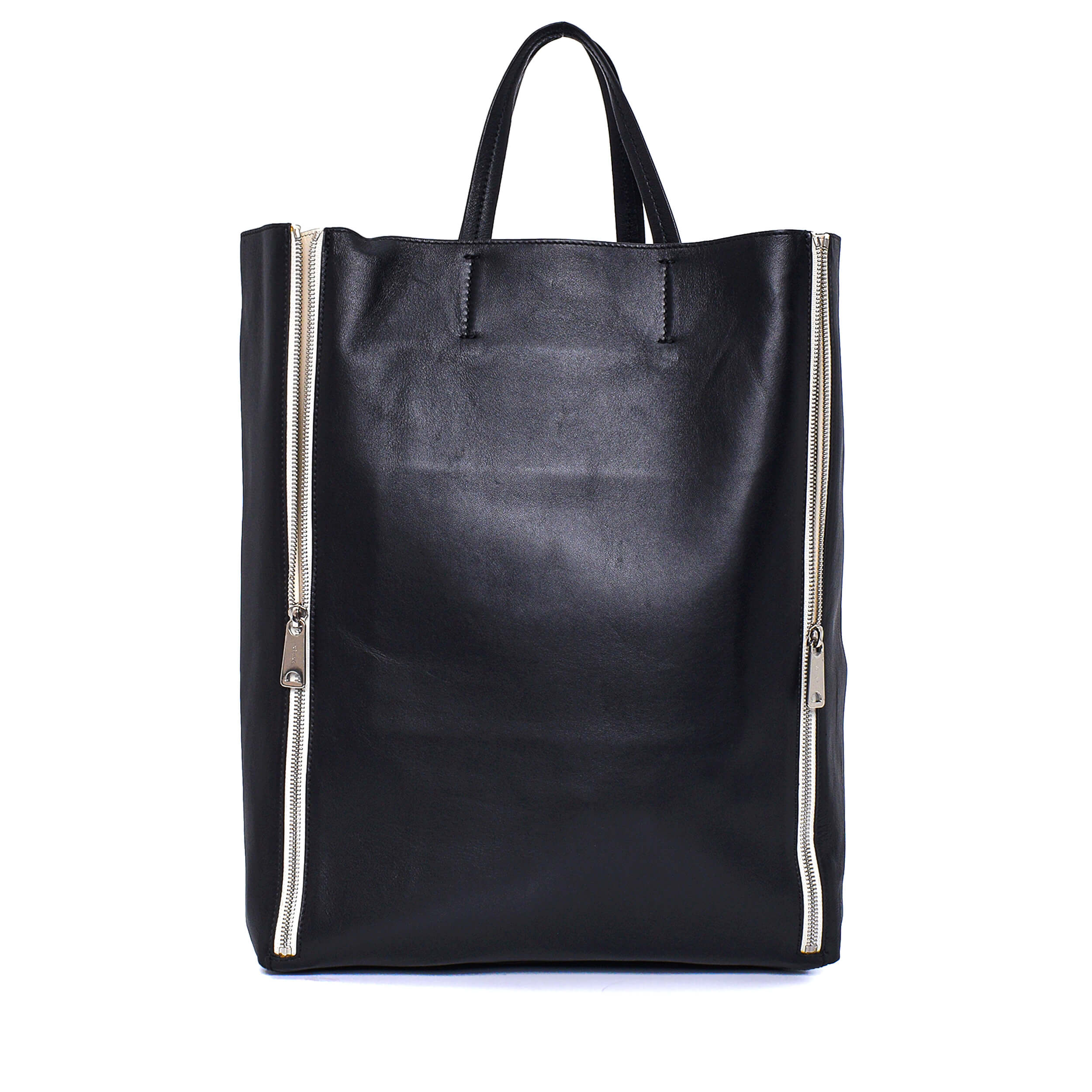 Celine - Black Lather Zippy Top Handle Bag